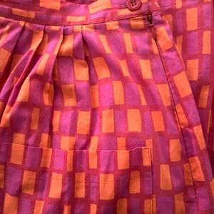 Marimekko Pink and Orange Geometric Skirt